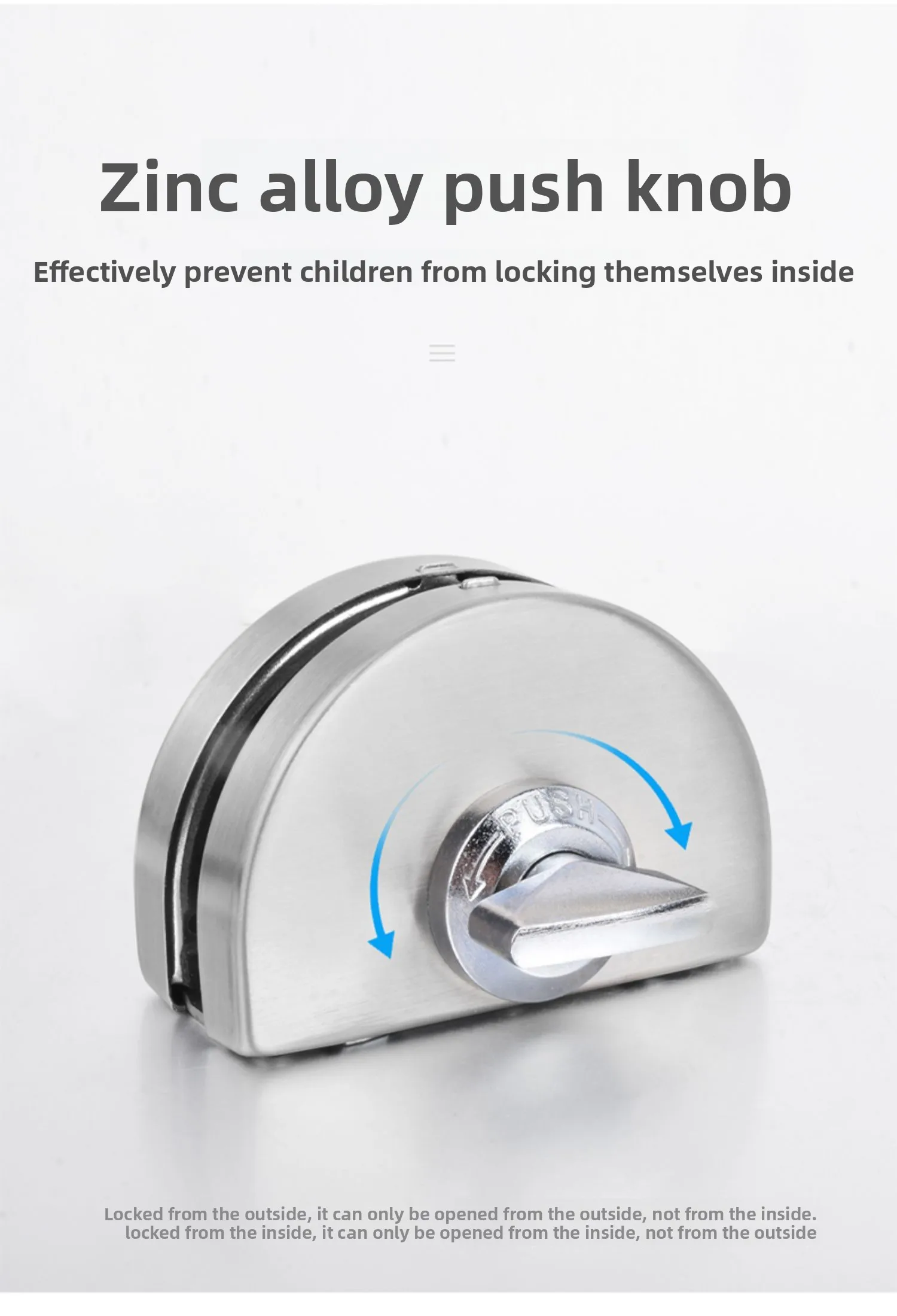 No-Drill 304 Stainless Steel Glass Door Lock Single/Double Door for Tempered Sli