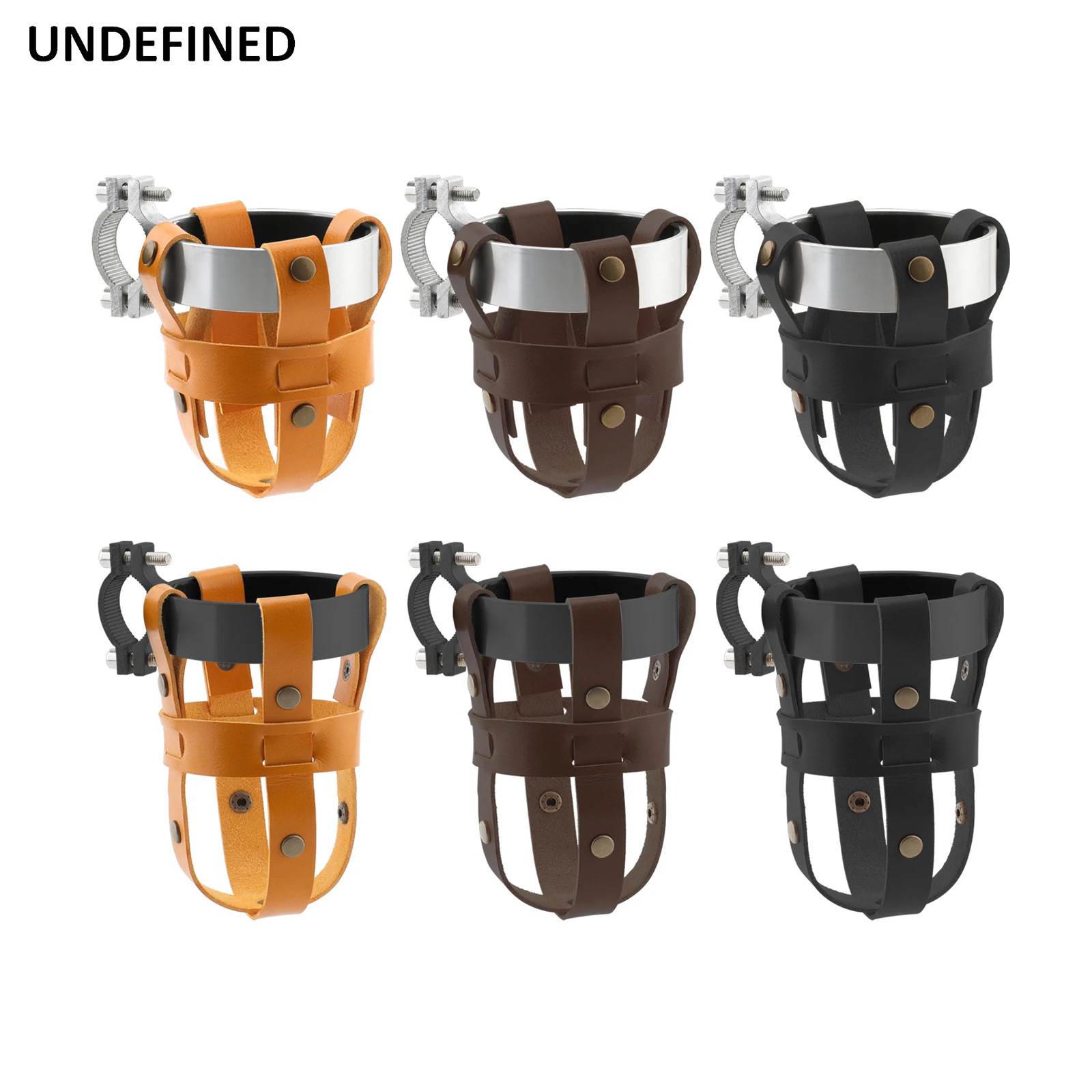 

Держатель для стакана мотоцикла из искусственной кожи, семейный универсальный велосипедный держатель для напитков с зажимом для руля 19-33 мм для Harley