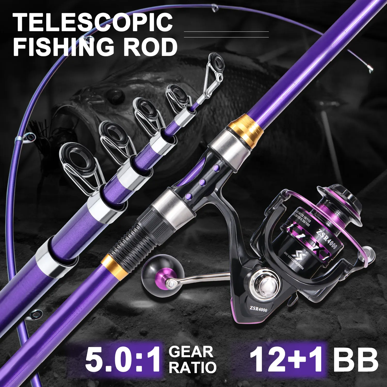 Fishing Equipment Telescoping Fishing Rod And Reel Combo