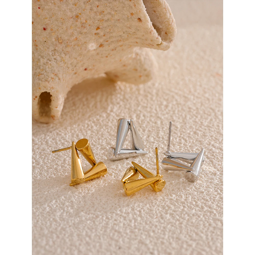 Yhpup Stainless Steel Earrings Rust Proof Metal Daily Jewelry