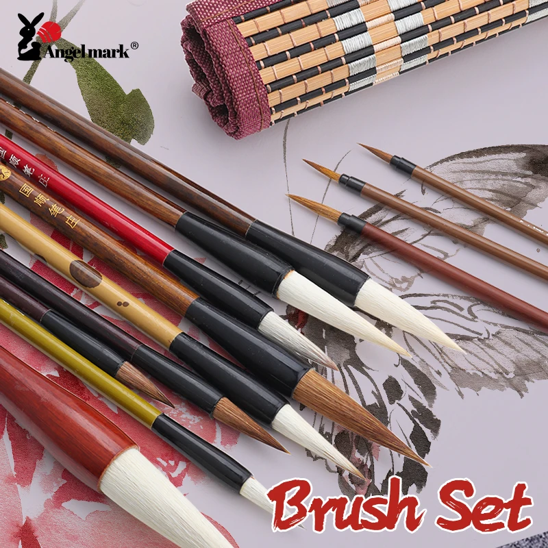 Brush Set Learn Chinese Painting Ink Painting Hook Line Pen Sketch Wolf Hair Sheep Hair Art Supplies Paint Brushes Watercolors 6