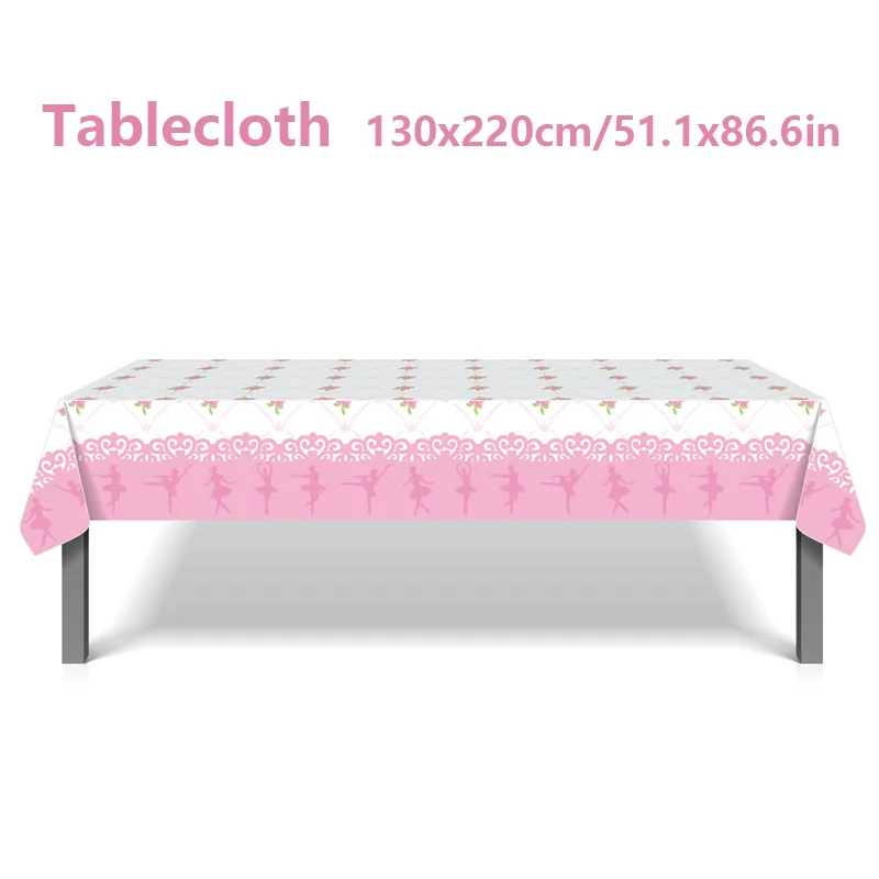 Ballett-Servietten, Teller, Tassen, Cupcake-Ständer, Tischdecke, Geschirrset für Geburtstagsdekoration, Tischdeko, Babyparty-Partyzubehör – Detail 14