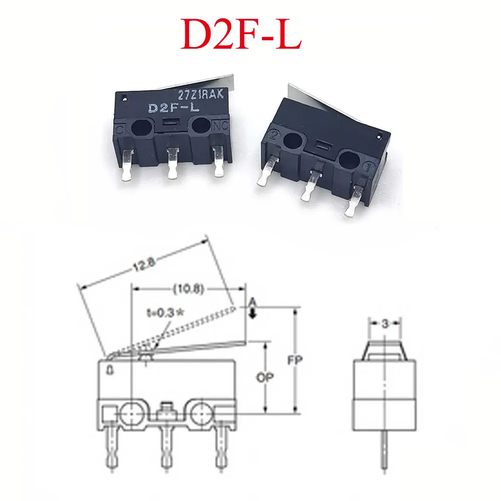 2pcs untuk rato micro interruptor d2fc f 7n 10m 05