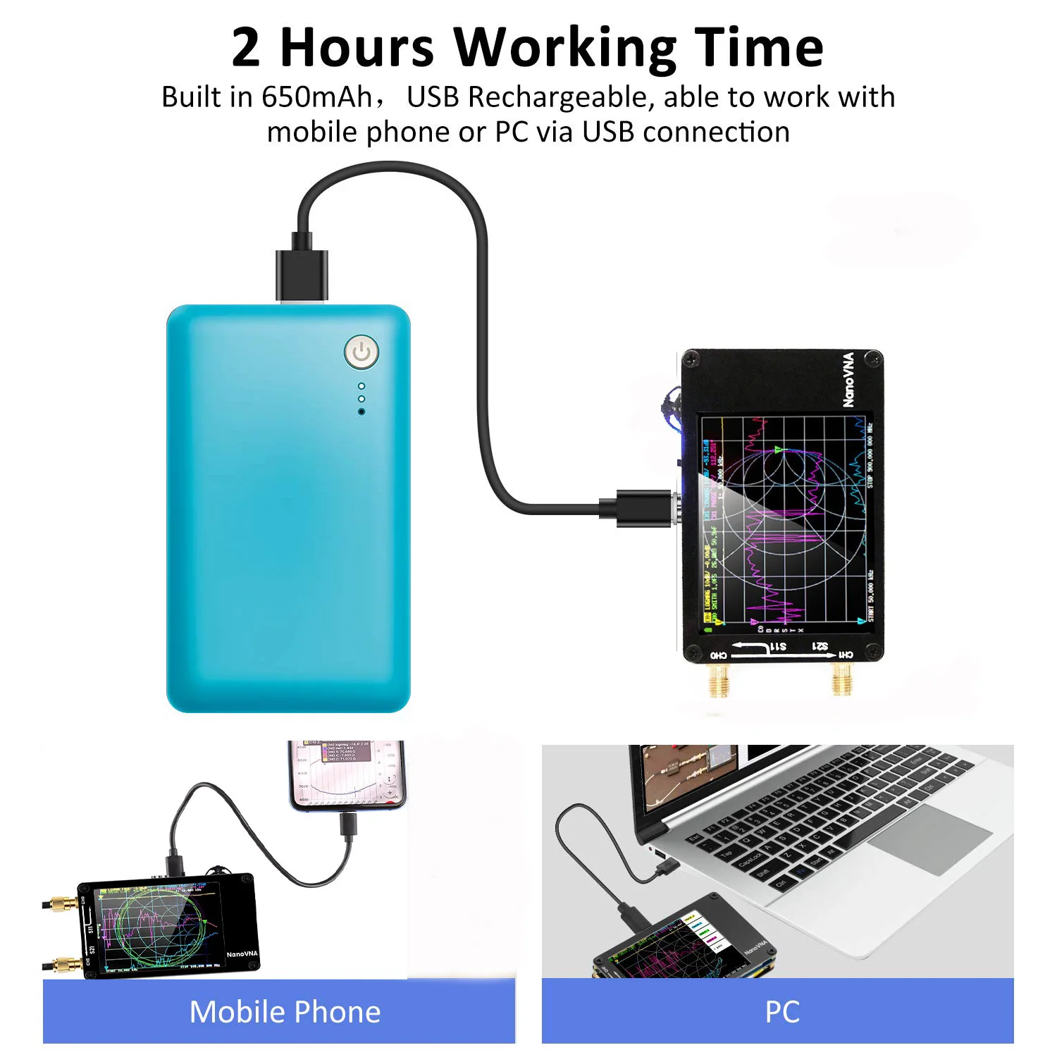 VNA-H4 Vector Network Antenna Analyzer 50KHz-1.5GHz MF HF VHF UHF with SD Card Slot Supprt 32G Digital Nano VNA-H Tester