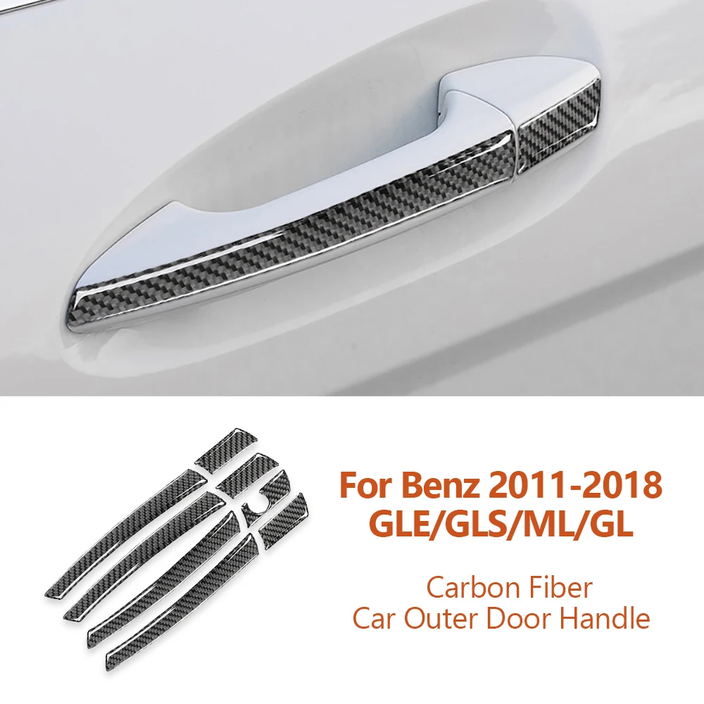 

For Mercedes Benz 2011-2018 GLE/GLS/ML/GL Carbon Fiber Car Outer Door Handle Decorative Stickers Style Interior Auto Accessories