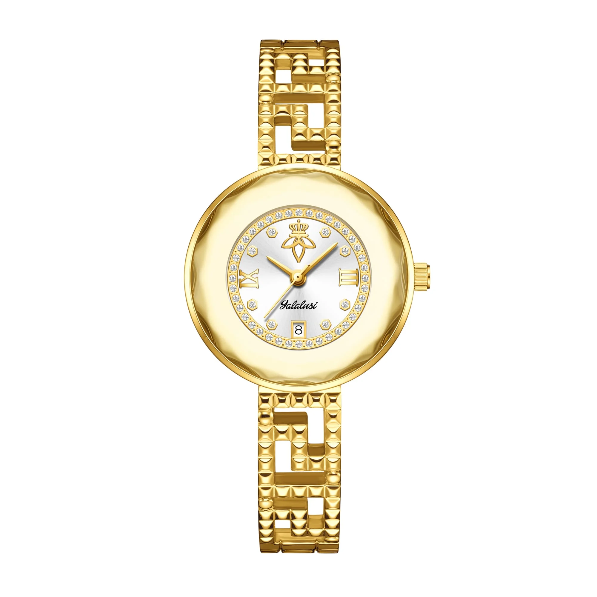 Elegant Women's Luxury Diamond-Studded Bracelet Watch - Water-Resistant Quartz Timepiece