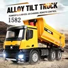 Huina 1582 10ch 2.4g Wireless Alloy Loading And Unloading Truck 1:14 Remote Control Dump Truck Electric Children's Model Toy 1