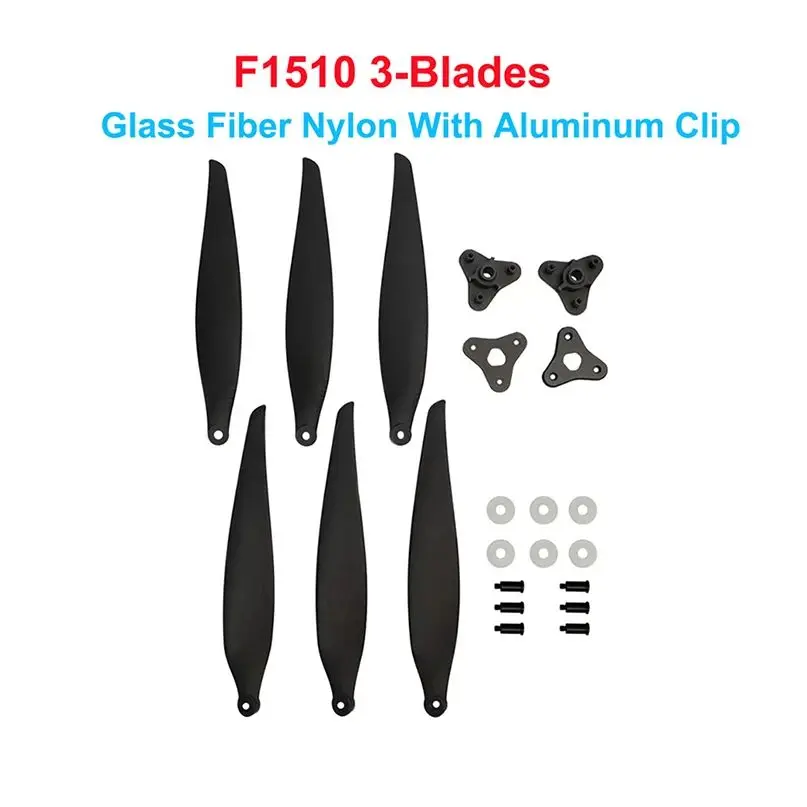 Gemfan F1265 F1307 F1407 F1510 12 Zoll 15 Zoll Faltpropeller 3-Blatt Glasfaser Nylon W Metallclip für Drohnen mit großer Reichweite