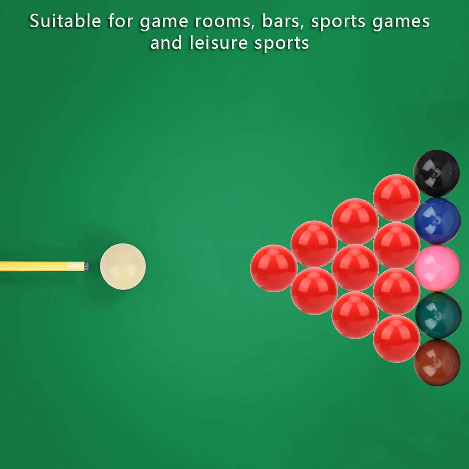 Standard 5.72cm snooker, 2-1/4 English billiards, 2.25" resin billiards, 4.76cm 2-1/16 balls /1-7/8 small billiards