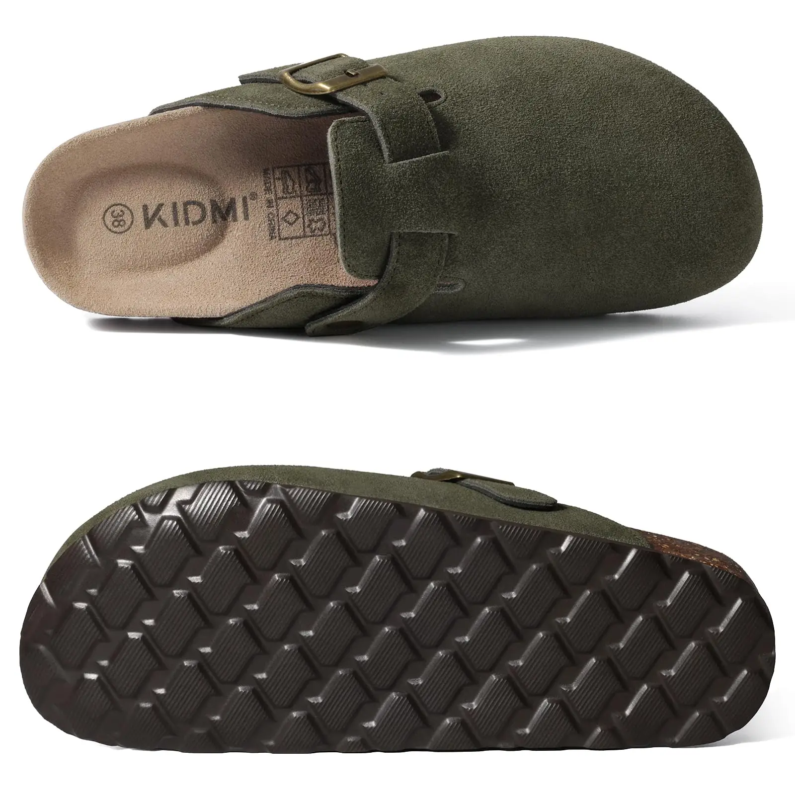 Smile New Cow Suede Women's Potato Shoes With Adjustable Strap Cork Insole Mules Outdoor Unisex Clogs Slippers With Arch Support