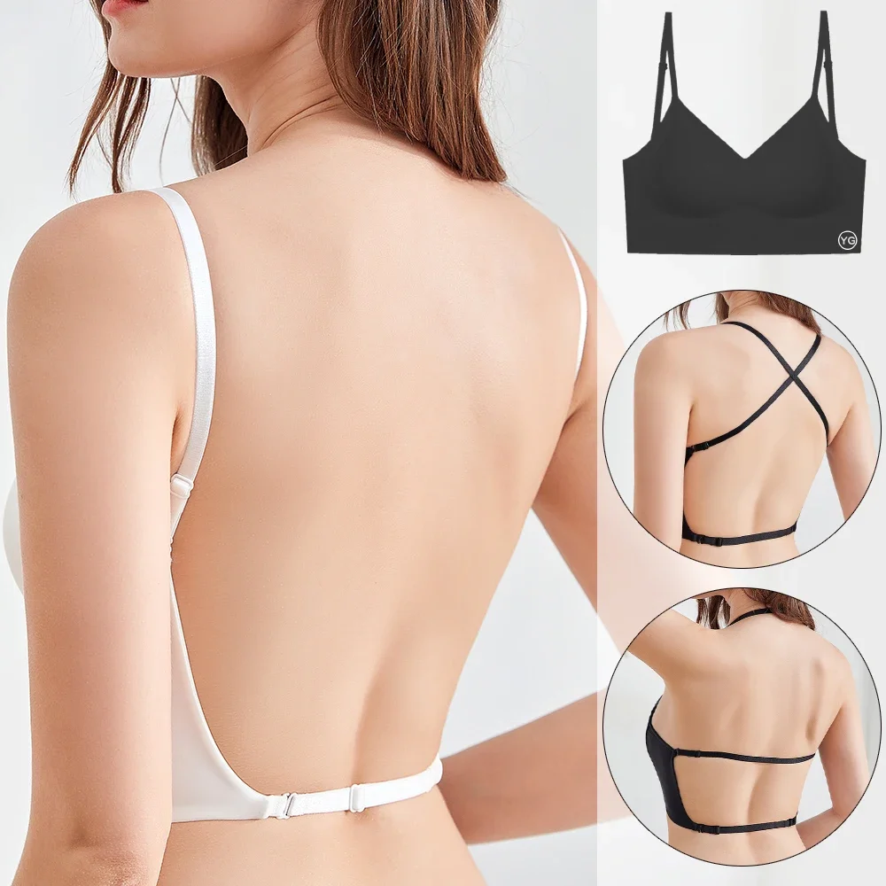 

Invisible Bra Backless Bralette Women Bras Without Underwire Seamless Underwear Halter Top Open Back Brassiere Sexy Camisole