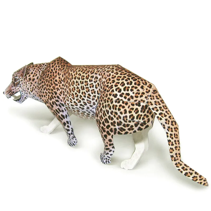 【support】 Jaguar Leopard Origami Art Paper Model Realistic Animal Mini Folding 3D Papercraft DIY Kids Handmade Craft Toys WE-023