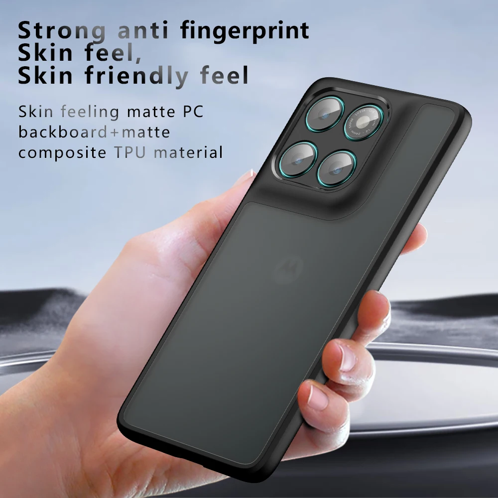 Shockproof Matte Phone Case with Hard Back & Soft Clear