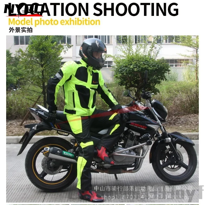 Riding Tribe Summer Waterproof Motorcycle Jacket Reflective Breathable Motorcycle Riding Suit with Anti Fall Protective Gear