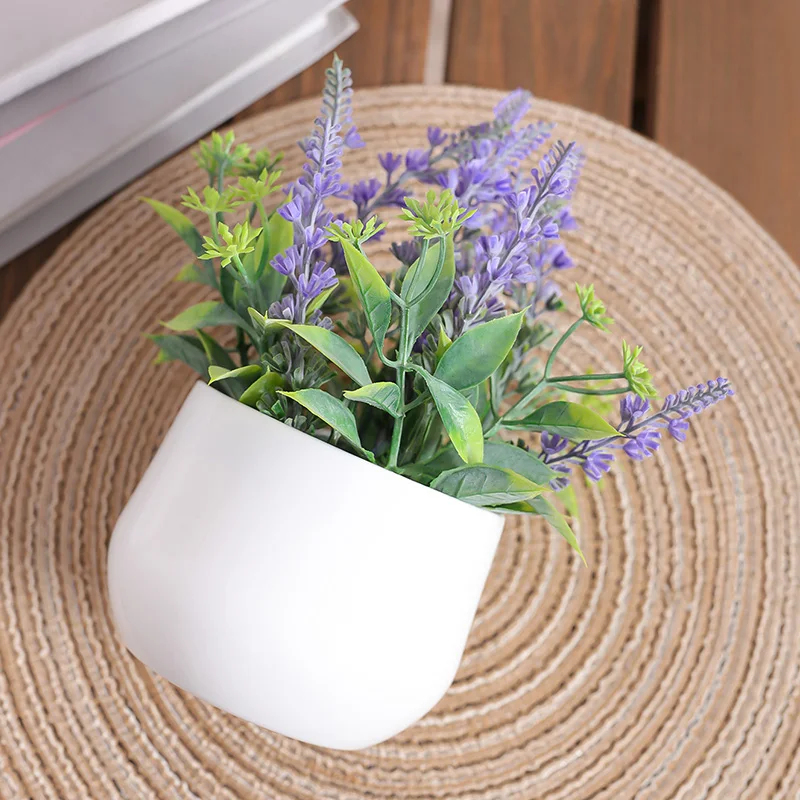 1PC, 인공 꽃 라벤더 화분, 집, 레스토랑, 사무실 DIY 데스크탑 디스플레이 랙 배치 장식