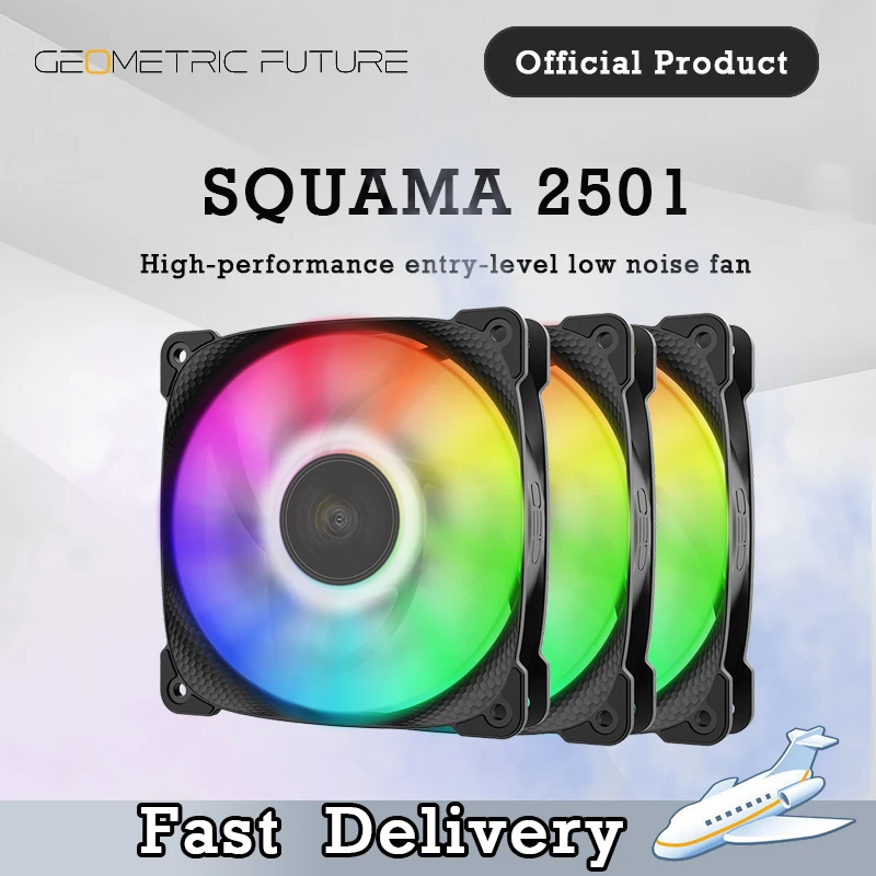 

Geometric Future Squama 2501 Low noise fan Computador caso ventilador ventoinha 120mm RGB argb 12cm ventilador