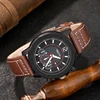 Luxury Men Watches Leather Strap Three Eyes Digital Dial Business Casual Quartz Watch Fashion Sports Man Clock Relogio Masculino 5