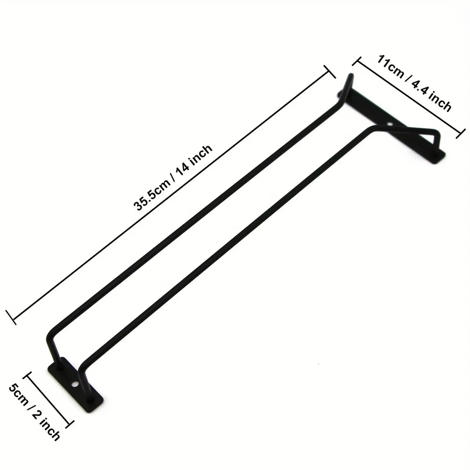 under Cabinet Wine Glass Holder Iron Stemware Shelf Sturdy Single Rail Glassware Drying Hanger for Kitchen Home Storage Cabinet 6
