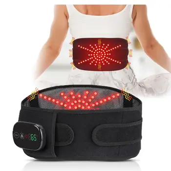 Comodo modello wireless Cintura con controller Ricaricabile Luce rossa Riscaldata Vibrazione Massaggiatore per la schiena Cintura per alleviare il dolore 1