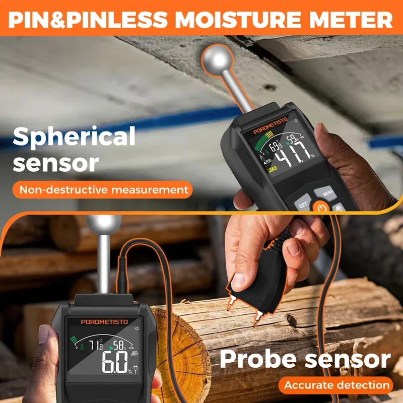 2IN1 Digital Wood Moisture Meter 0~99.9% Timber Damp Detector with LCD Display wood moisture meter