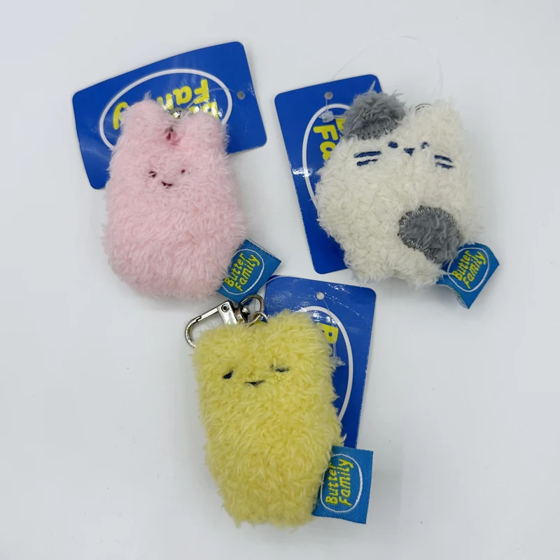 7cm Butter Rabbit Cute Plush Keychain Anime Plush Toy doll Stuffed Animal Soft Plush Woman bag Accessories Pendant Xmas Gifts 3