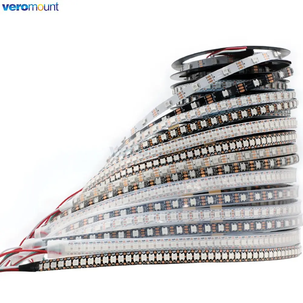 

WS2812B RGB IC Pixel LED Strip Light 30/60/74/96/144Pixels/Leds/m WS2812 Individually Addressable Smart Led Tape IP20/65/67 DC5V