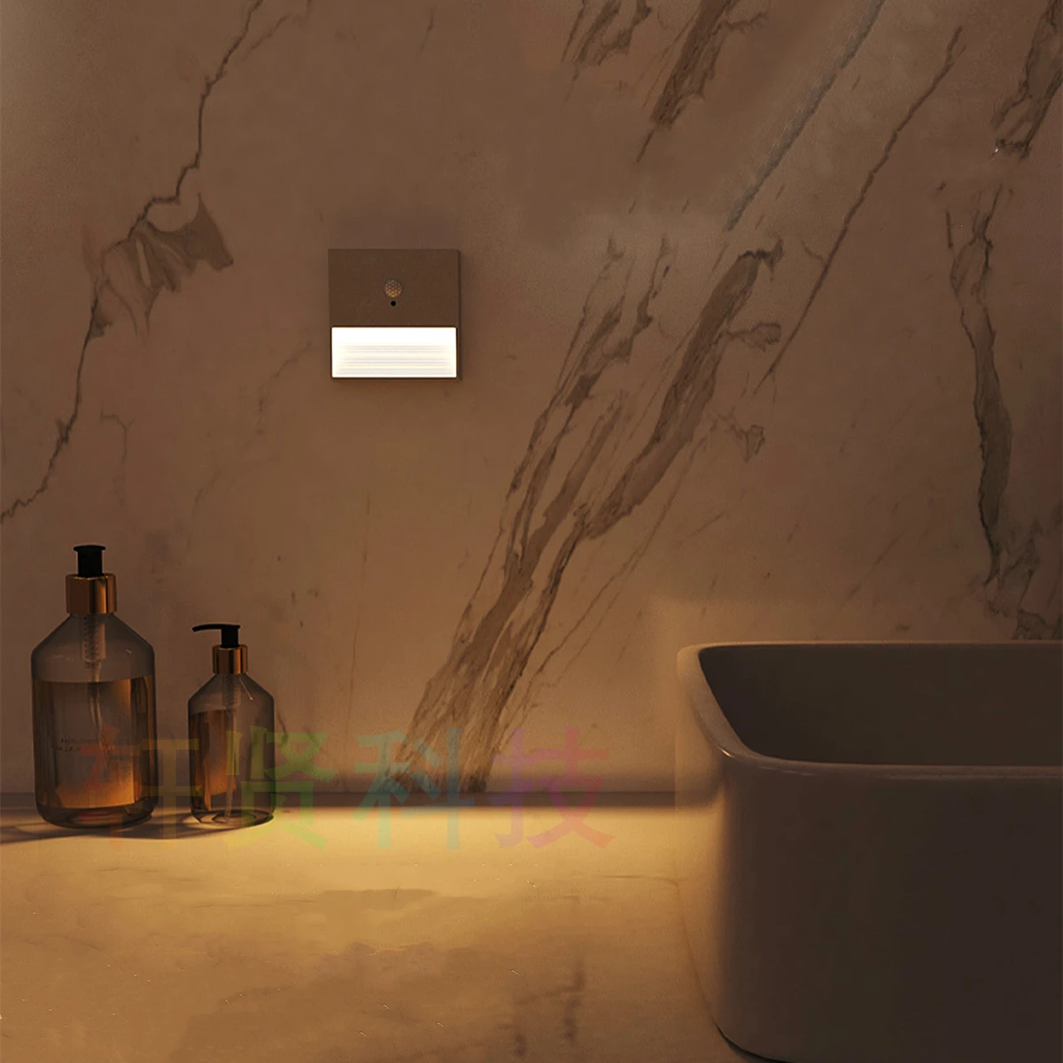 PIR Motion Detector Sensor Led Wall Lamp White Grey Step Ladder Kitchen Toilet Washstand Bedside Dimmable Night Light