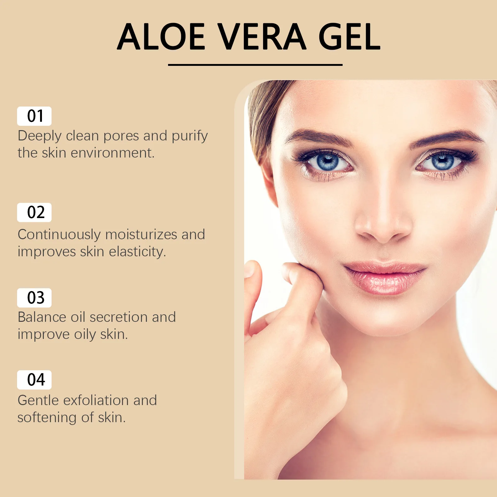 Gel lenitivo all'aloe vera Idratante profondo Riparazione delle scottature solari Migliora l'acne Allevia il rossore Pelle sensibile Crema idratante per il viso 4