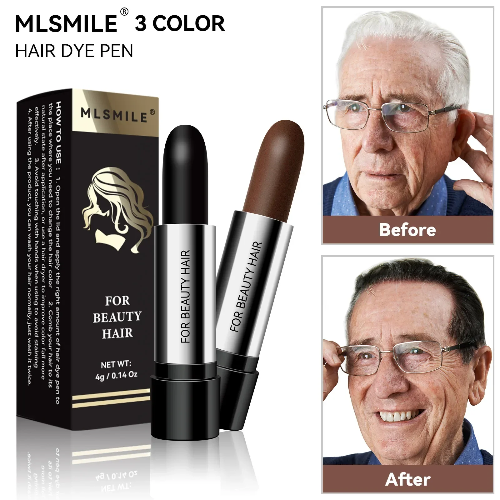 Hair Dye Stick Black Brown One-time Temporary Hair Dyeing Cover Grey White Fill In Hairs Coloring Styling Makeup Tools