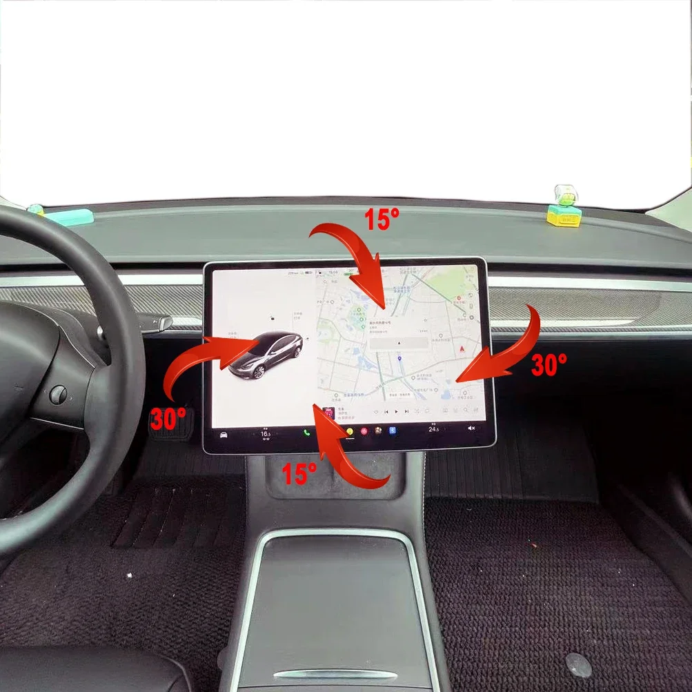 New product 2021-2022  model 3 & y accessories interior screen rotation screen whirling mount Kit custom car magnetic wireless charger mount adsorb able smartphone holder for tesla model 3 y accessories