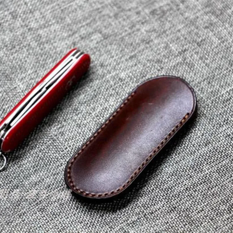 Handstitched Vegetable Tanned Cowhide Folding Knife Cowhide Cover