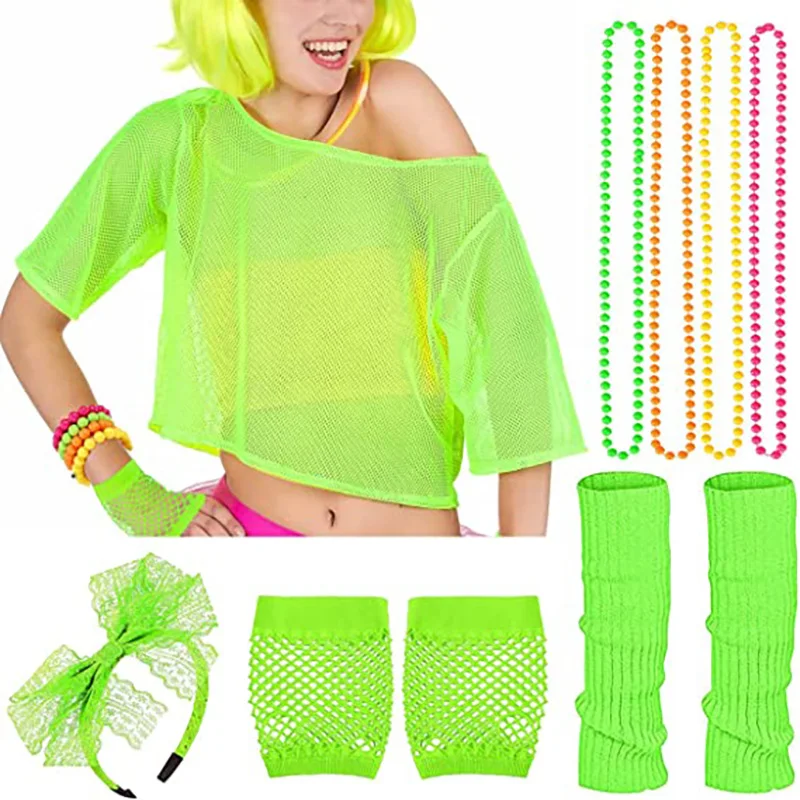 Nuevo Traje De Los 80 Años 90 Mujeres, Camiseta, Calentador De Piernas