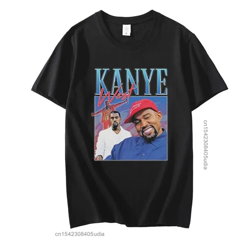 

Футболка Kanye West 90-х Мужская в стиле хип-хоп, винтажная тенниска с графическим принтом, хлопковая майка оверсайз, уличная одежда