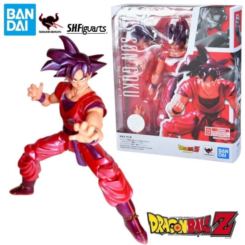 

In Stock Bandai Original Box Shf S.h.figurats Dragon Ball Son Goku Kaioken Anime Action Finished Figure Model Kit Toy Kid Gift