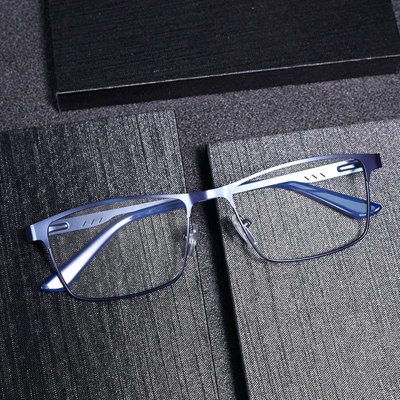 Mens Metal Reading Glasses Frame High Quality Square Presbyopic Spectacles Eyeglasses With Blue Light Lens+75+125+175+225+275 Mens Metal Reading Glasses Frame High Quality Square Presbyopic Spectacles Eyeglasses With Blue Light Lens+75+125+175+225+275