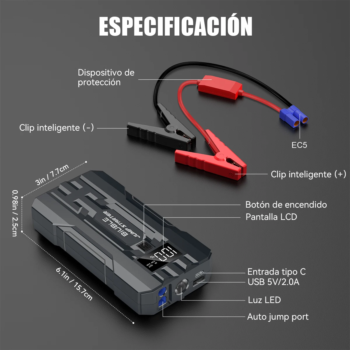 3000A 12V Charger External Battery Booster 20000mah Car Jump Starter Car Battery PD100W Fast Charging Portable Power Bank
