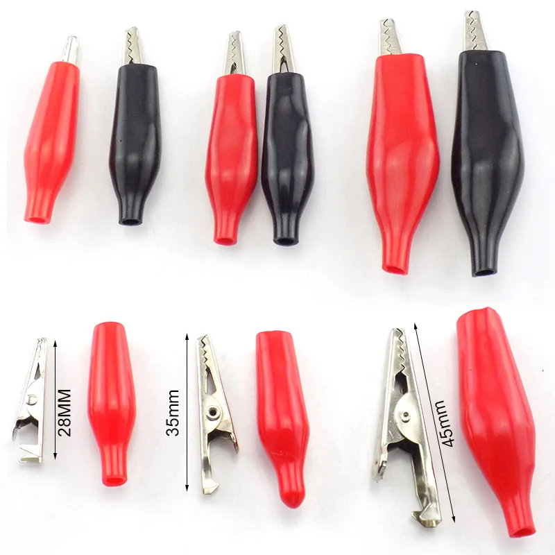 10pcs Insulated Crocodile Clips Electrical Battery Connectors 5A Mini Alligator Test Clips For Stereo Application Power Terminal