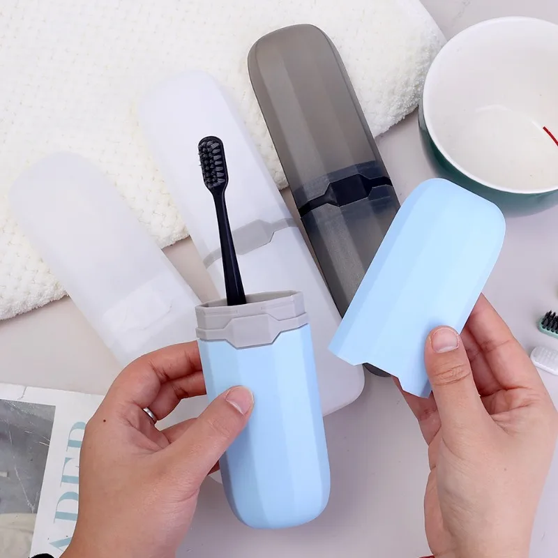 Travel Toothbrush Case Holder Plastic Portable Tooth Brush Covers Dust-Proof Pouch Cup Bathroom Toothpaste Storage Containers