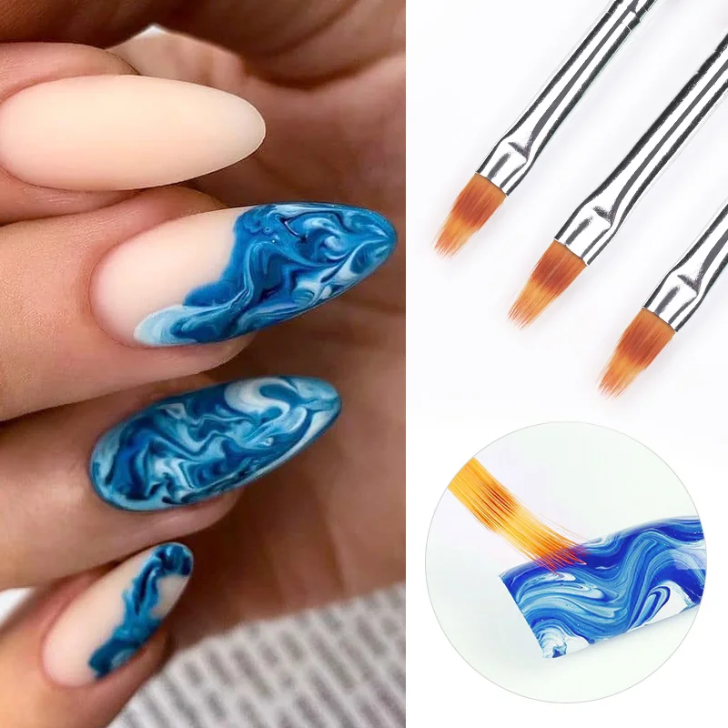 Gradient Bloom Nail Art Painting Brush Pen UV Gel Nail Art Brush With Wood Handle Nylon Hair Draw Manicure Nails Tool nail art tools nail art brushes nail brushes nail art pens gel nail tools 1 Pc