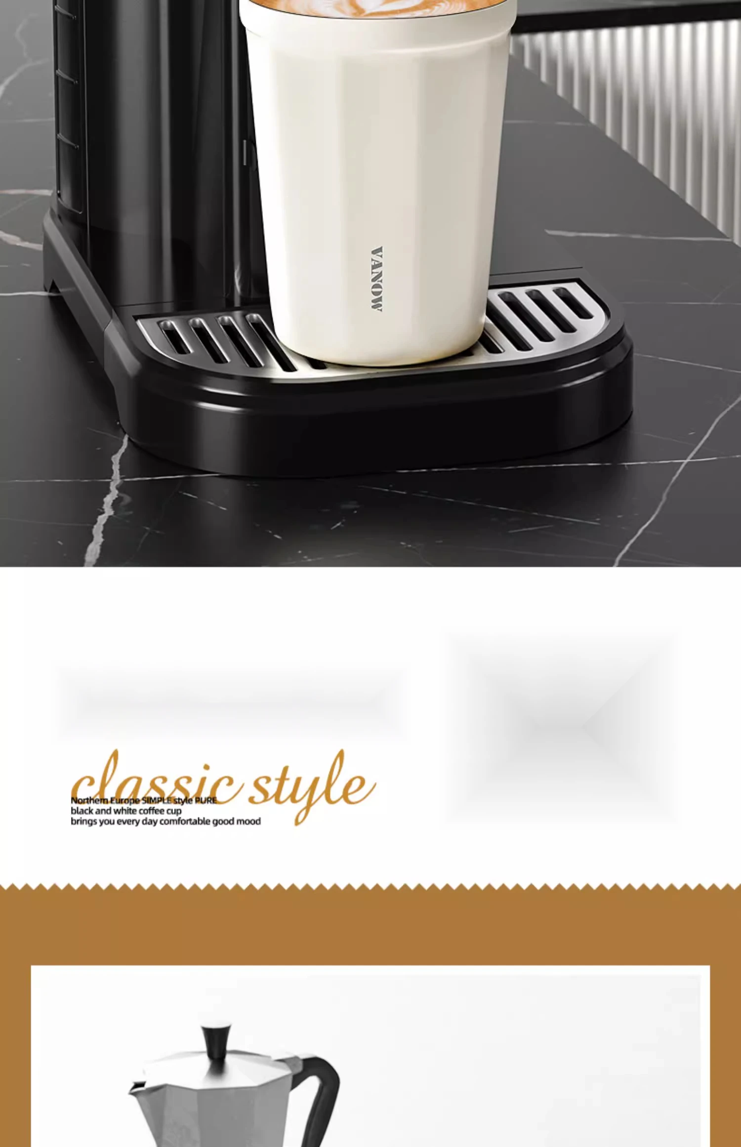 Vanow – tasse isolante à café britannique, capacité pour étudiant, homme et femme, haute beauté, Style Ins, accompagnement en céramique_voghion.com