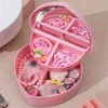 1pcs Heart-Shaped Jewelry Box Pink Girl Diy Gift Storage Box Desktop Double-Deck Mirror Make Up Organizer Box Heart-Shaped Jewel 5