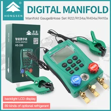 HONGSEN HS-330 냉동 진공 게이지, 디지털 메인폴드, HVAC 에어컨, 진공 압력 온도 측정기 테스터
