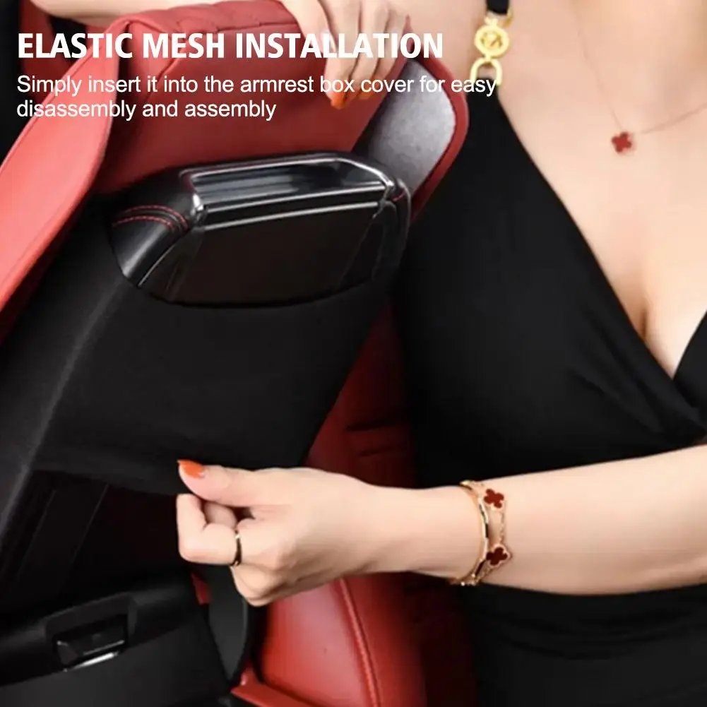 

Rhombus PU Leather Car Armrest Mat Center Console Arm Rest Protection Cushion Auto Armrests Storage Bag Cover Pad For Women J9O7