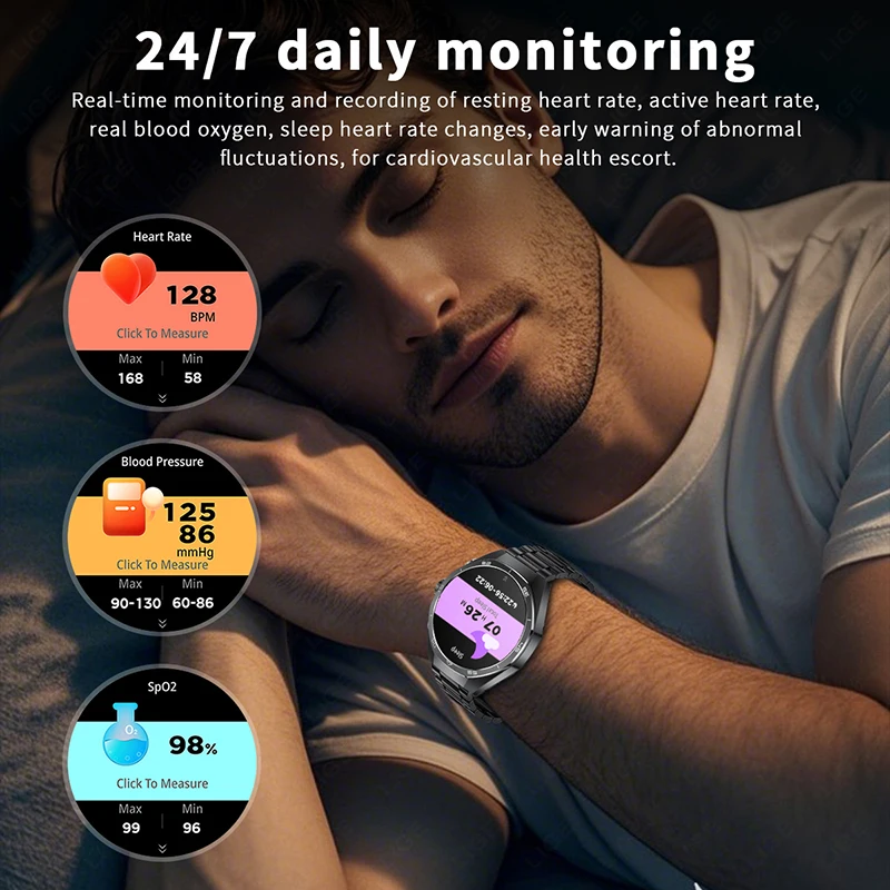 LIGE 2025 New Smart Watch With Earbuds TWS 2-In-1 Bluetooth Earphones NFC Answer Call Music Watches Men Women Sports Smartwatch