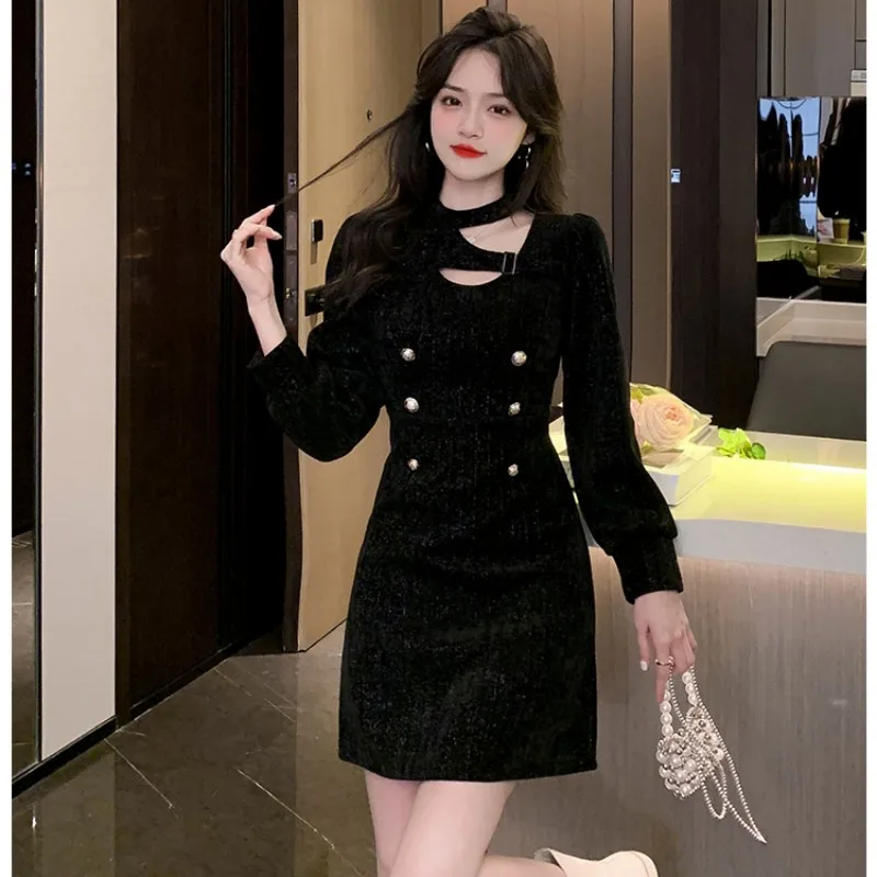 

2023 Dress Vintage Women's Autumn New Design Sweet And Spicy Carefully Machine Hollow Out Free Shipping