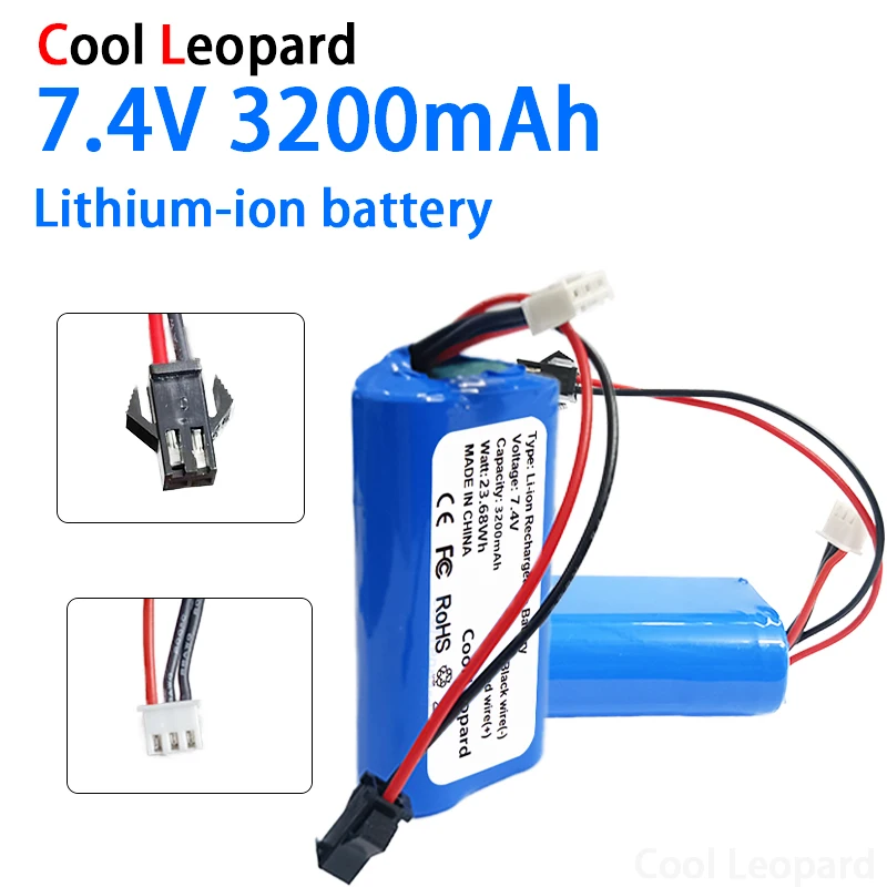 

2S1P 7.4V 18650 Lithium Ion Battery Pack 3200mAh,For 10428/12428/12423 Remote Control Car Spare Parts Rechargeable Battery