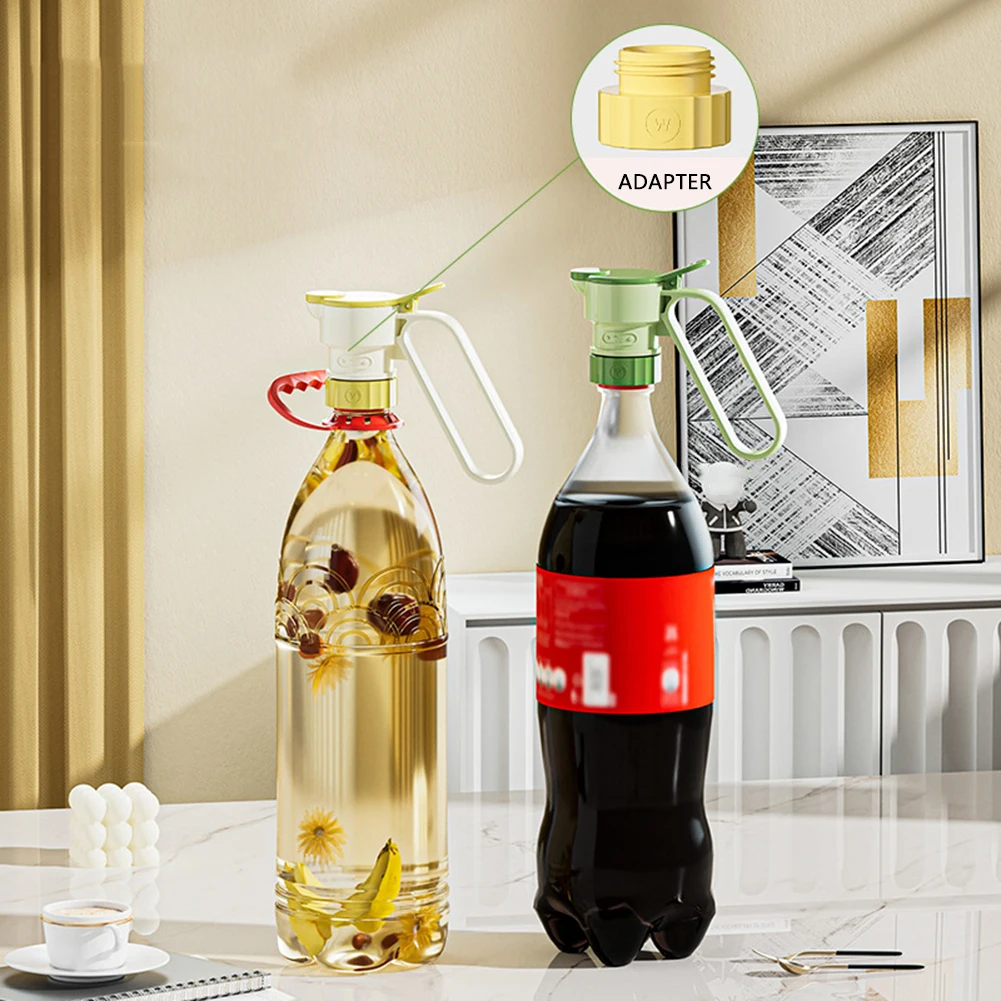 Oil Pourer Spout Food Grade Oils Bottle Stopper Cap Leak-Proof Dispenser Carry Handle Press Deflector Cup Cover Seasoning Nozzle