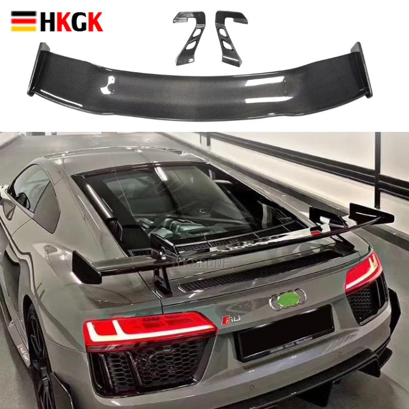 Заднее крыло багажника из настоящего углеродного волокна для Audi R8 V8 V10 Coupe 2008-2020
