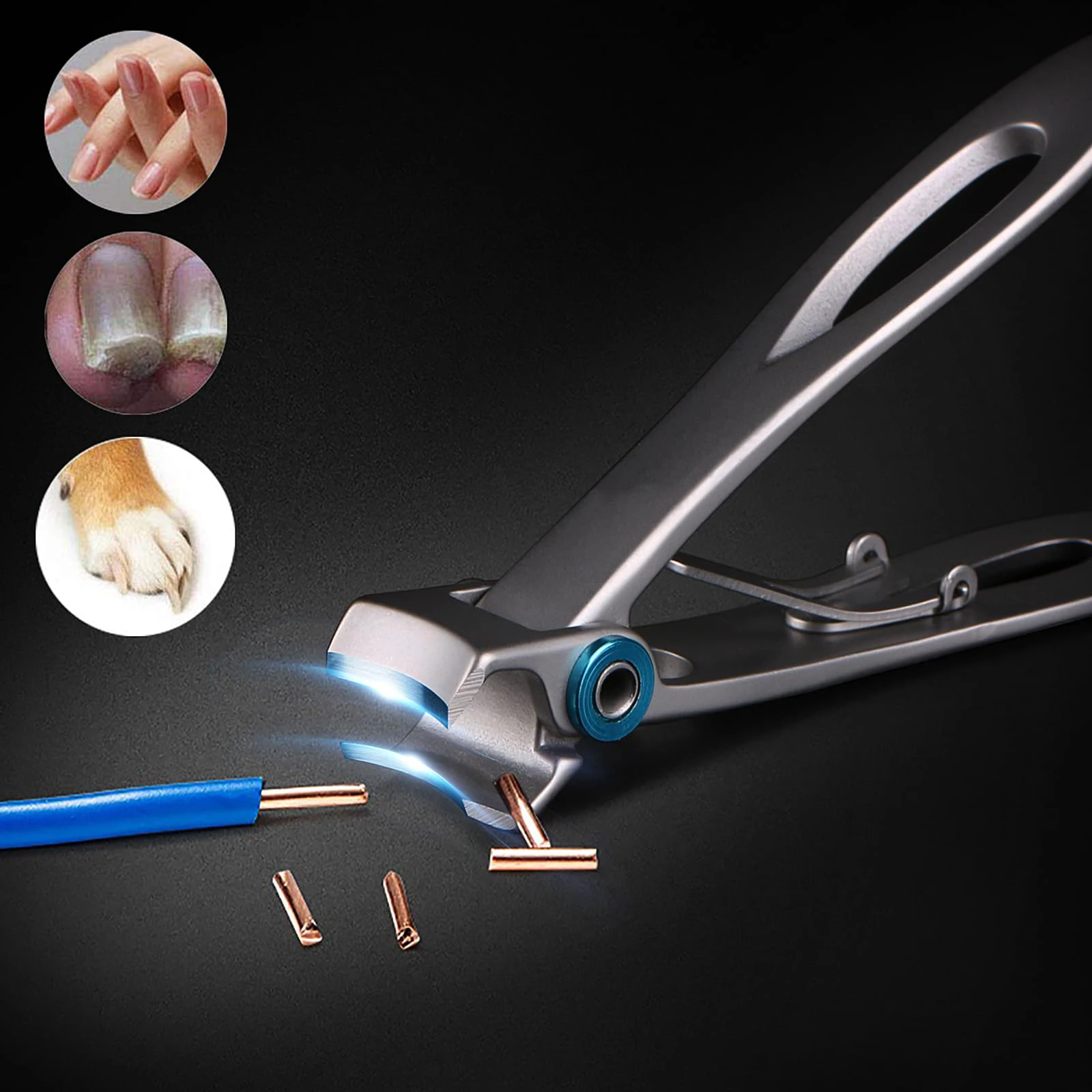 Nail Clippers for Men Thick Nails - 16mm Wide Jaw Opening Large Toe Nail Clippers Heave Duty Sharp Toenail Clippers for Seniors 5