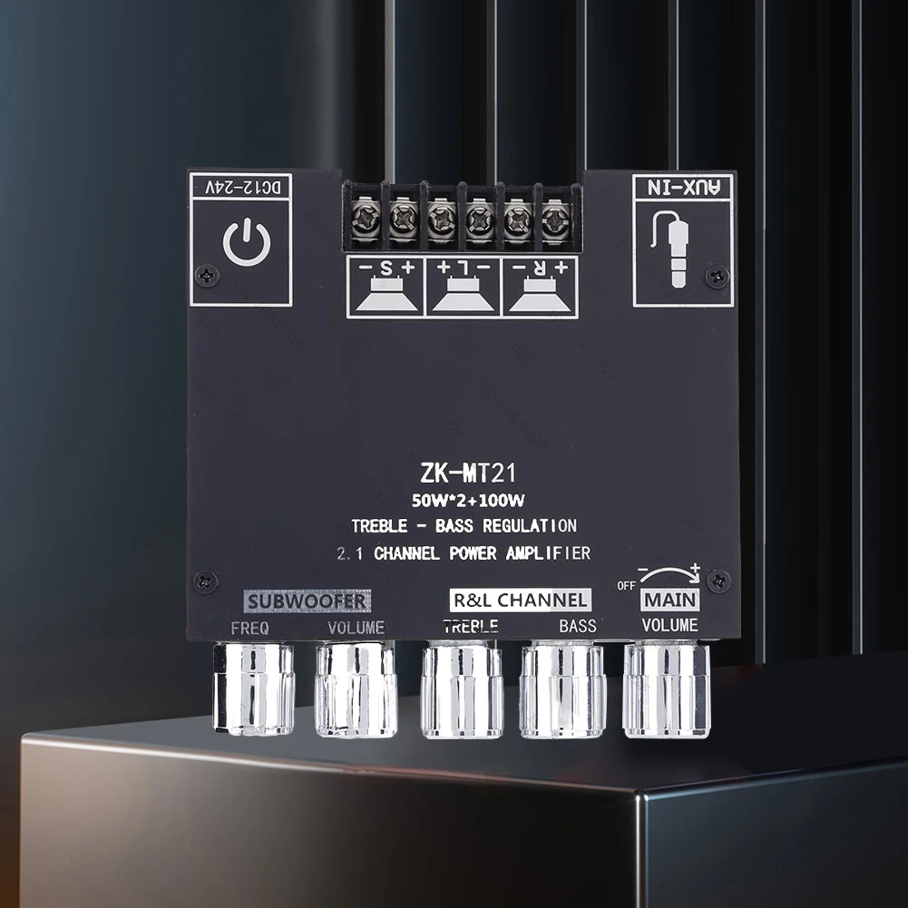 ZK-TB21 BT5.0 Subwoofer Amplifier Board 50W*2+100W 2.1 Channel Power Audio Stereo Bass AMP TPA3116D2 for Home Theater Speaker